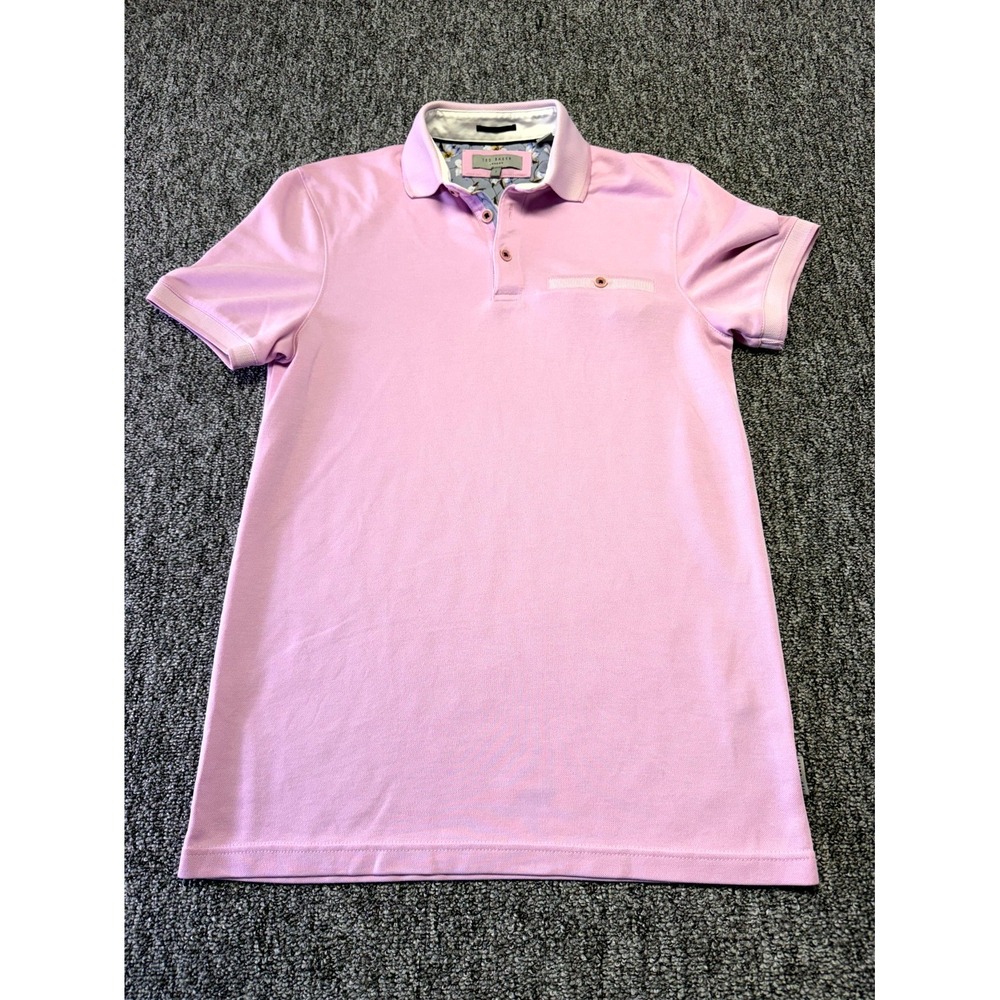 Ted Baker Polo Shirt Mens 1 Pink Short Sleeve Performance Golf Tennis Athleisure